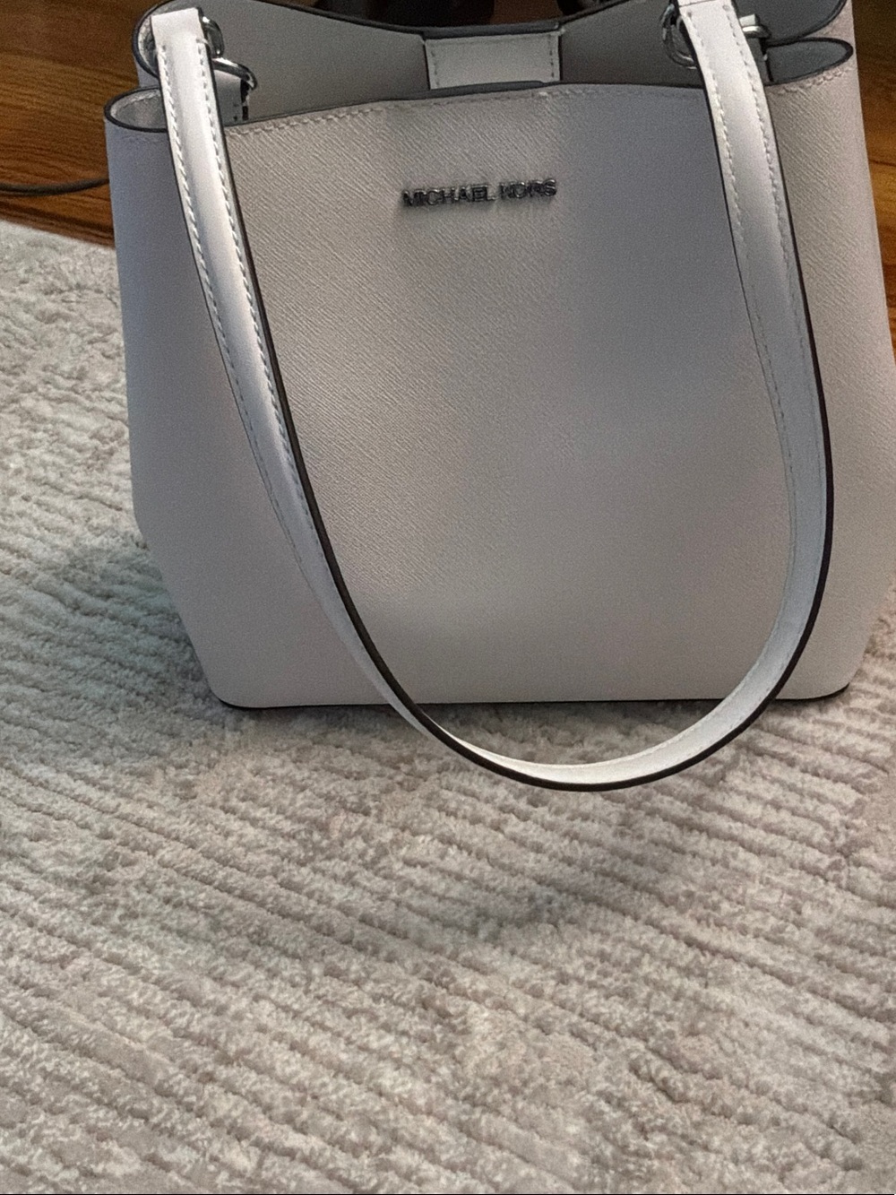 Michael Kors White Leather Shoulder Tote